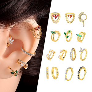 Eterno Metal lado pavimentado CZ <span class=keywords><strong>labio</strong></span> y pendiente <span class=keywords><strong>Piercing</strong></span> ombligo y nariz anillo segmento con bisagras Clicker ASTM F136 implante grado <span class=keywords><strong>Piercing</strong></span> joyería - Product Image 6