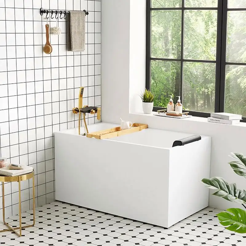2020 מודרני סיבי זכוכית שריה כיכר אמבטיות בודד אמבטיה לבן
