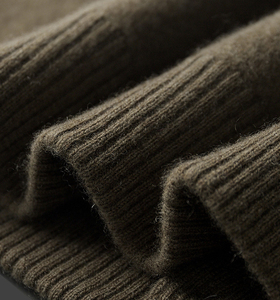 Suéter de lana tejido para <span class=keywords><strong>hombre</strong></span>, de Invierno, de Mongolia Interior, venta al por mayor de fábrica, logotipo personalizado, color sólido, cárdigan de lana gruesa con bolsillos - Product Image 6