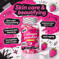 Gummies au collagène et à la biotine OEM/ODM, renforcent les cheveux et les ongles, favorisent le bien-être de la peau, 60 unités