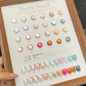 2025 nuevo Pretty Pennt24 24 esmalte de ojo de gato de vidrio de 24 colores suministros de <span class=keywords><strong>uñas</strong></span> de Gel resina dedicada para tienda de salón de <span class=keywords><strong>uñas</strong></span> botella magnética - Product Image 3