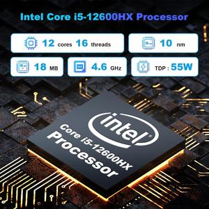 มินิพีซีรุ่นใหม่ <span class=keywords><strong>AWOW</strong></span> W-11 Pro เจนเนอเรชั่นที่ 12 Intel Core I5-12600HX 16 เธรด 4.6GHz กราฟิก UHD แรม 16GB DDR4 512GB PCIe3.0 SSD ระบบปฏิบัติการ Win11 60W AU - Product Image 2