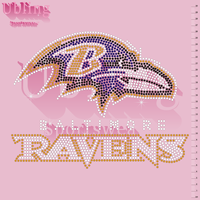 Logo personnalisé Bling Logo personnalisé conceptions de transfert de strass Cowboys Logo strass décalcomanies transferts de chaleur pour t-shirt