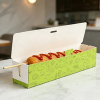 Boîte à hot-dogs pliable, design personnalisé imprimé, contenants à collation jetables résistants et anti-graisse, vente directe d'usine, prix Chine