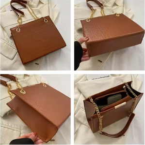 中国网上市场批发女性十字弓斜挎包手袋优质鳄鱼纹PU皮革肩包 - Product Image 3