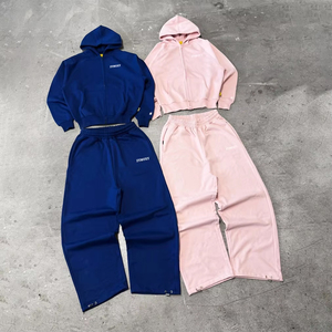 Conjunto Deportivo Personalizado OEM de Sudadera con Capucha y Pantalones Holgados de 420 Gsm, Traje Deportivo Otoñal para Correr, Sudadera con Capucha y Pantalones Deportivos Personalizados - Product Image 1