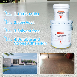 Pintura Epóxica de Alto Brillo a Base de Agua con Arena de Color, Autonivelante, para Pisos de <span class=keywords><strong>Garaje</strong></span>, Caminos de Cemento, Resistente al Desgaste, Aplicación con Brocha - Product Image 3