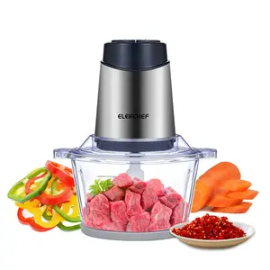 Eletrodoméstico De Cozinha Processador De Alimentos Elétrico Chopper Duas Velocidade 1.8L Tigela De Vidro Liquidificador Babyfood Vegetal Cebola Moedor De Carne De Alho