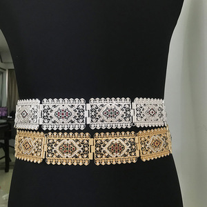 <span class=keywords><strong>Ceinture</strong></span> de <span class=keywords><strong>caftan</strong></span> vintage chic marocain de luxe personnalisée avec strass verts et rouges en alliage de zinc, bijoux de mariage pour femmes, <span class=keywords><strong>ceinture</strong></span> de mariée - Product Image 2