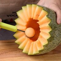 Multifunctionele 3-delige fruit snijset van voedselveilig roestvrij staal met ergonomische handgreep, 4-in-1 fruit graver set