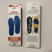 OEM Boîte d'emballage de semelle intérieure en papier d'art écologique personnalisé à l'huile de soja avec fenêtre en PVC pour chaussettes-avec laminage mat et gaufrage