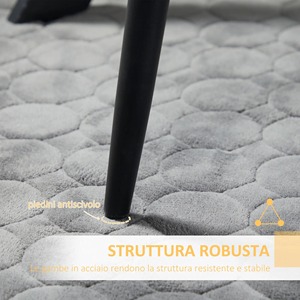 HOMCOM Lot de 2 chaises de cuisine rembourrées et peu encombrantes avec pieds en acier, 43x58x90 cm, gris et noir - Product Image 4