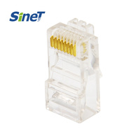 Connecteur RJ45 plaqué or personnalisé du fabricant OEM Fiche RJ45 Cat5e/Cat6/Cat6A blindée
