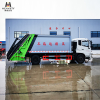 Camion à ordures compacteur HEAVSTY 18 m³ avec châssis de 5000 mm, moteur diesel Euro 6 six cylindres, transmission 4x2 et télécommande sans fil