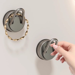 Suction Cup <b>Hook</b> Round Polished Wall Mounted Punch Free Adhesive <b>Bathroom</b> Towel <b>Hook</b> - Product Image 2