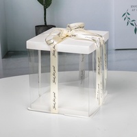Couvercles en papier blanc et boîte à gâteaux transparente de 6 pouces Boîte à gâteaux d'emballage de logo personnalisé en gros