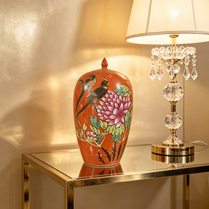 Vase en porcelaine chinoise ancienne peinte à la main, motif fleurs et oiseaux, <span class=keywords><strong>pie</strong></span>, style rétro, ornement décoratif pour la maison - Product Image 5