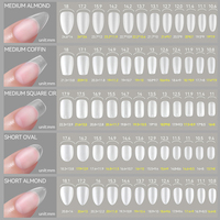 UR SUGAR 420 pièces en boîte, capsules d'ongles souples en gel, forme amande moyenne, marque privée, 15 tailles, pour extension d'ongles à couverture complète, capsules à presser
