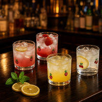Verre à eau et jus SUNYO personnalisé avec logo, en cristal sans plomb, transparent, imprimé fruits, fraises, pour la maison et les fêtes