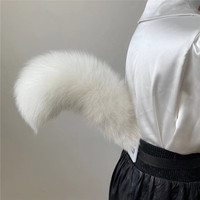 Vente en gros de queues de renard en fourrure synthétique pour filles et adultes, grandes queues de renard en cristal de 40 cm, pas chères, pour la décoration
