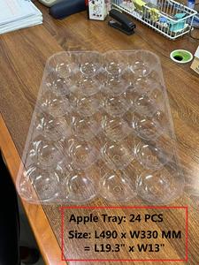 Bandeja de Plástico Transparente de PVC con 24 Compartimentos para Frutas, 24 Unidades por Paquete, Bandeja Transparente para Empacar Manzanas, Bandeja Transparente para Manzanas - Product Image 2