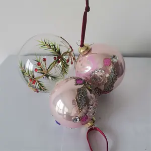 2023 Wholesale Luxury clear glass decoration hanging ball Christmas Tree pendant mall window Christmas Ball & Tree Ornaments