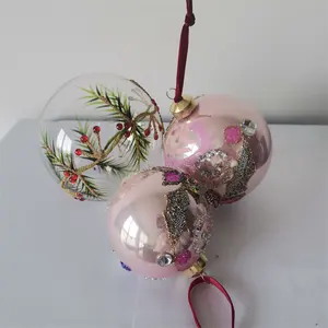 2023 Groothandel Luxe Helder Glas Decoratie Opknoping Bal Kerstboom Hanger Winkelcentrum Raam Kerstbal & Boom Ornamenten