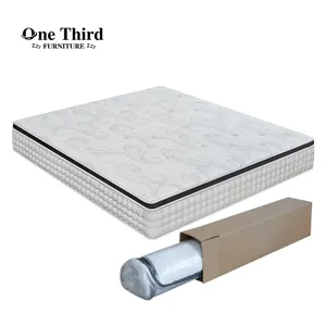 Roll Up Pocket Pillow Top Luxury Hotel King Queen Size Bed Latex Memory Foam Spring Mattress In A Box