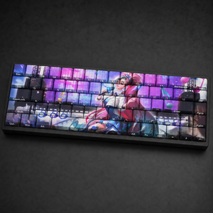 LOL <span class=keywords><strong>KDA</strong></span> ALL OUT Seraphine Rising Star - Juego de 68 Teclas PBT con Impresión Lateral por Sublimación para Teclado Mecánico de Juegos - Product Image 1