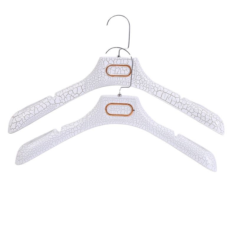 Perchas de plástico gruesas para adultos, blancas, redondas