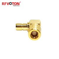 Prise mâle SMB d'alimentation d'usine vers prise femelle SMB Coude à angle droit à 90 degrés Rohs en laiton conforme pour les applications RF en stock
