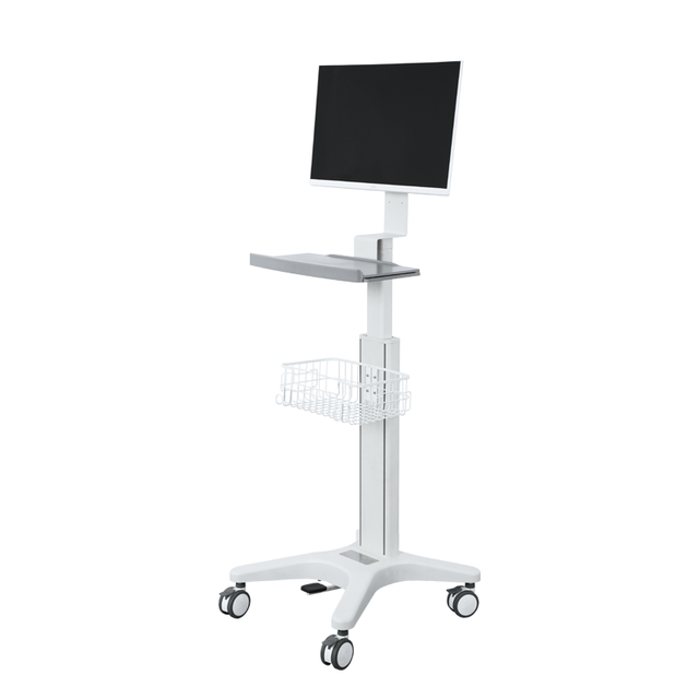 WEIYE Medical Computer Cart Hospital Laptop Trolley Gas Spring Height Adjustable Monitor Trolley