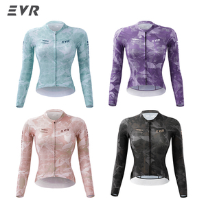 Haut de <span class=keywords><strong>cyclisme</strong></span> d'été personnalisé EVR pour femmes, anti-UV, respirant, vêtements de vélo de route - Product Image 1