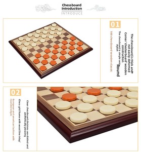 Set di <span class=keywords><strong>Dama</strong></span> Internazionale 10x10 in Legno Massello Premium, Gioco da Tavolo per Bambini e Adulti, Ideale per l'Insegnamento e l'Allenamento Scolastico - Product Image 6
