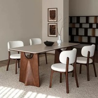 Table à manger en bois massif de style médiéval minimaliste moderne, écologique et durable, mobilier haut de gamme pour petite salle à manger domestique