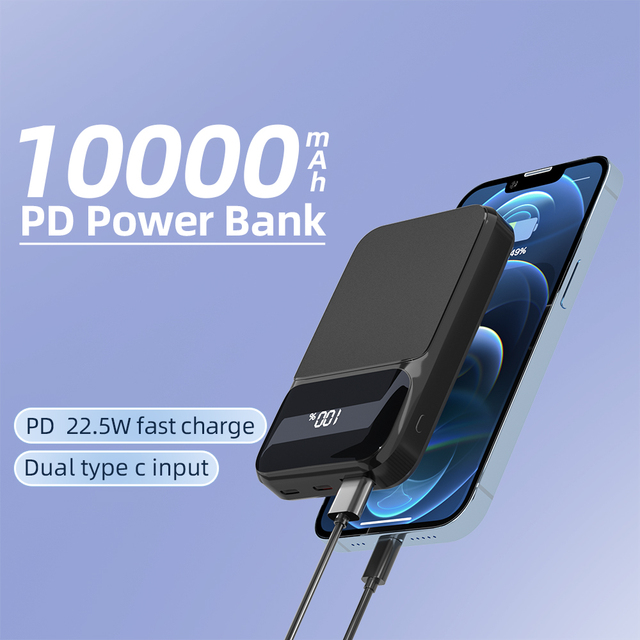 10000 Mah Portable Easy to Carry Powerbank With Led Display Power Bank 22.5w Fast Charging for Phone