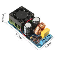 IRS2092S 500W Mono Channel Digital Amplifiers Board Classed D HIFI Power Amp Module dengan Kipas Pendingin DIY Kits untuk Arduino