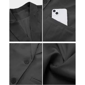 2025 Women's Knitted Long Blazers Business Casual Dressy Work Professional Office Outfits Lapel Pockets Jacket - Product Image 4