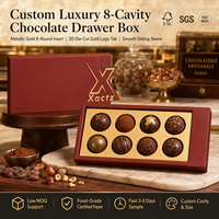 Boîte à tiroir en carton métallisé à 8 cavités pour chocolats, avec logo doré découpé, pour cadeau de Saint-Valentin - Prix usine