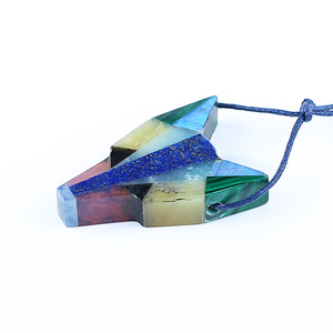 Modis kustom kepala serigala liontin kalung dengan beberapa batu permata <span class=keywords><strong>Intarsia</strong></span> untuk hadiah - Product Image 4