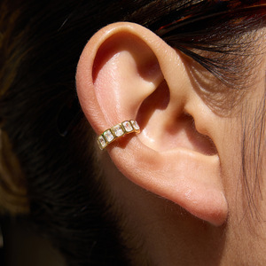 <b>Clip</b>-<b>On</b> <b>Earrings</b> Geometric Square Zircon Channel Setting For Women Party Jewelry - Product Image 3