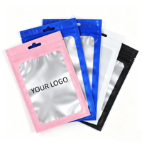 Sacs en Mylar à fermeture éclair personnalisés, pochette plate, petits sacs en plastique poly pour l'emballage alimentaire, sacs à fermeture éclair pour l'emballage avec logo