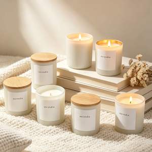 Vela Aromática Ascendia de Cera de Soya en Frasco de Vidrio con Tapa de Madera, Decoración Minimalista para el Hogar - Product Image 2