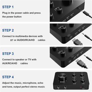 Mélangeur de <span class=keywords><strong>karaoké</strong></span> HDTV Microfono HD AUX BT Microphone sans fil pour <span class=keywords><strong>karaoké</strong></span> Barre de son home cinéma Haut-parleur <span class=keywords><strong>Wifi</strong></span> Ampli Hi-fi Mélangeur de <span class=keywords><strong>karaoké</strong></span> - Product Image 5