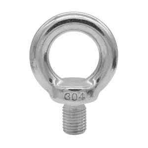 Eye Bolt DIN 580 V2A Stainless Steel Ring Bolts Metric M6 M8 M10 M12 M16 M20 A2 Rustproof silver