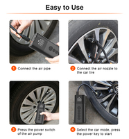 Gonfleur de pneu compresseur d'air Portable pompe à Air électrique 6000mAh pour gonfleur de pneu de voiture avec manomètre numérique 150PSI