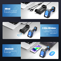 Lecteur de codes-barres sans fil industriel longue distance NETUM GY-60U 2D QR 1D Lecteur de codes-barres 2.4G sans fil compatible avec Bluetooth