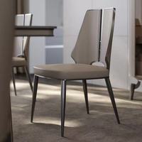 Chaises de salle à manger de luxe de haute qualité au prix d'usine, pieds en acier inoxydable doré, revêtement en cuir PU, contemporaines, hôtel, villa