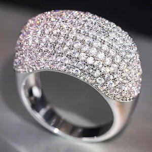 Anello di lusso con diamante da donna, taglio rotondo brillante, colore naturale H, gioielli da sposa DJ094 - Product Image 2