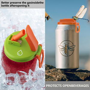 High Quality Reusable Bpa Free <b>Plastic</b> Soda Can Silicone <b>Straw</b> Lids Covers for <b>Drinking</b> - Product Image 3